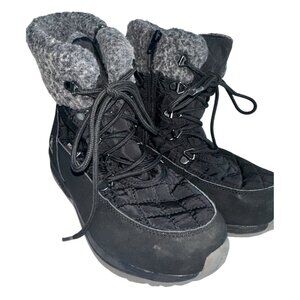 Kamik Gemini Black Snow Boots Sz 5 Big Kids Waterproof DriDefense Laced Warm